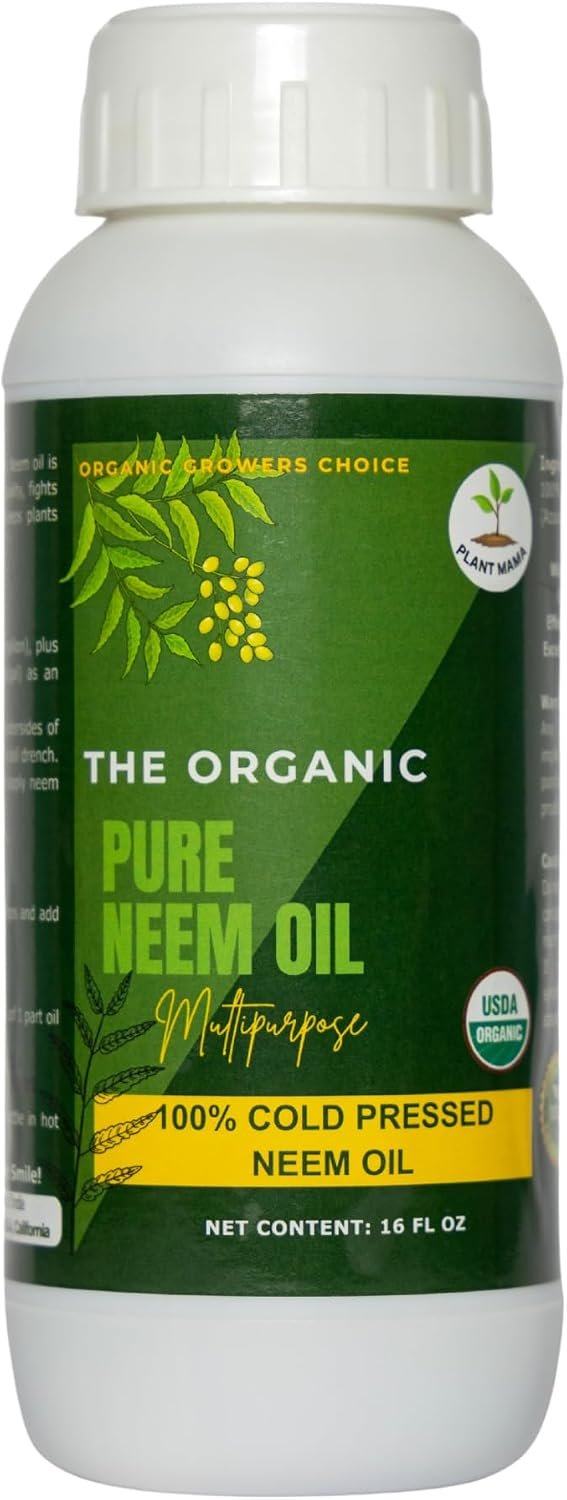 Organic 100% Pure Neem Oil 16 floz Makes 21 Gallons – Cold Pressed Neem Oil Concentrate for Indoor & Outdoor Plants & Garden – Unrefined, All Natural, Multipurpose for Hair, Skin, Nails & Pets