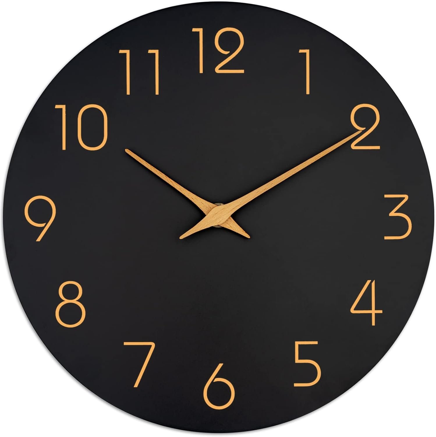 Mosewa Wall Clock 16″ Battery Operated Silent Non-Ticking Simple Minimalist