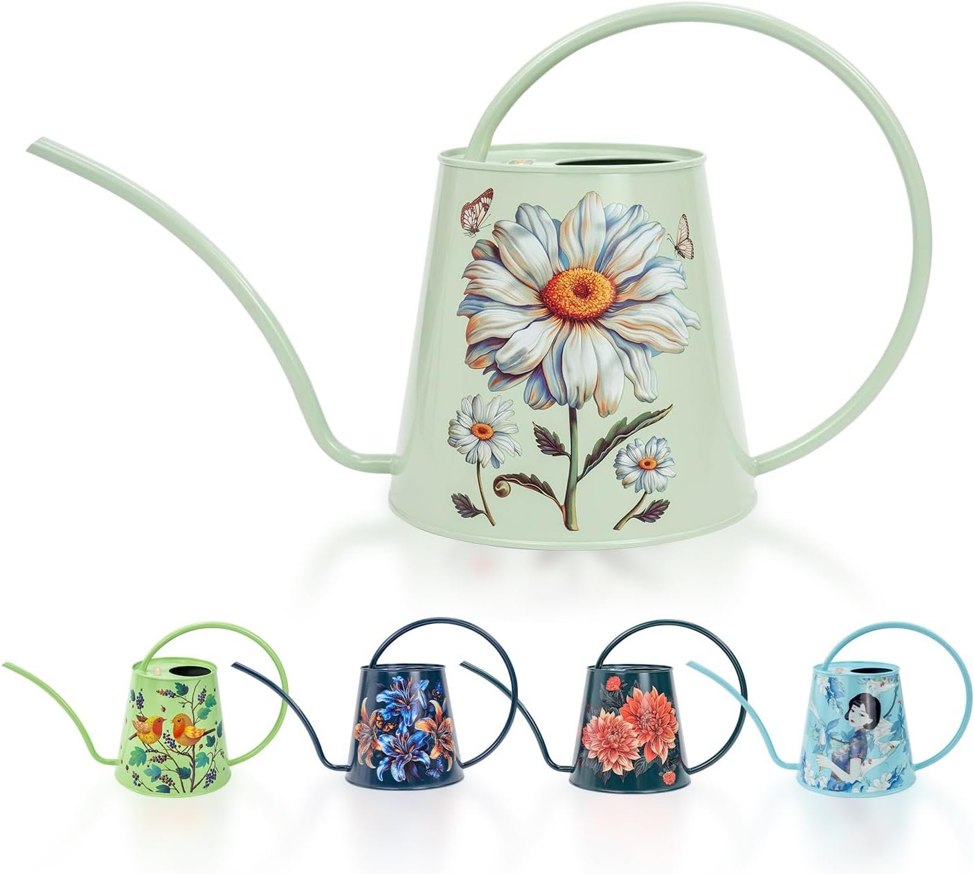 2L Long Spout Watering Can, Stainless Steel (Bellis Perennis)