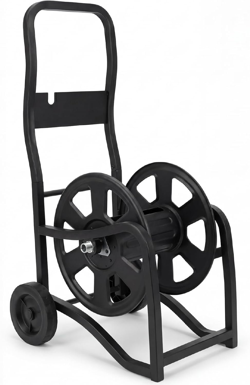 Garden Hose Reel Cart, Heavy Duty Metal Water Hose Cart with Wheels, Holds 200FT x 5/8″ Hose, Leak-Proof Aluminum Water System, Anti-Burst Wheels, Ergonomic Crank, Outdoor Rust-Resistant