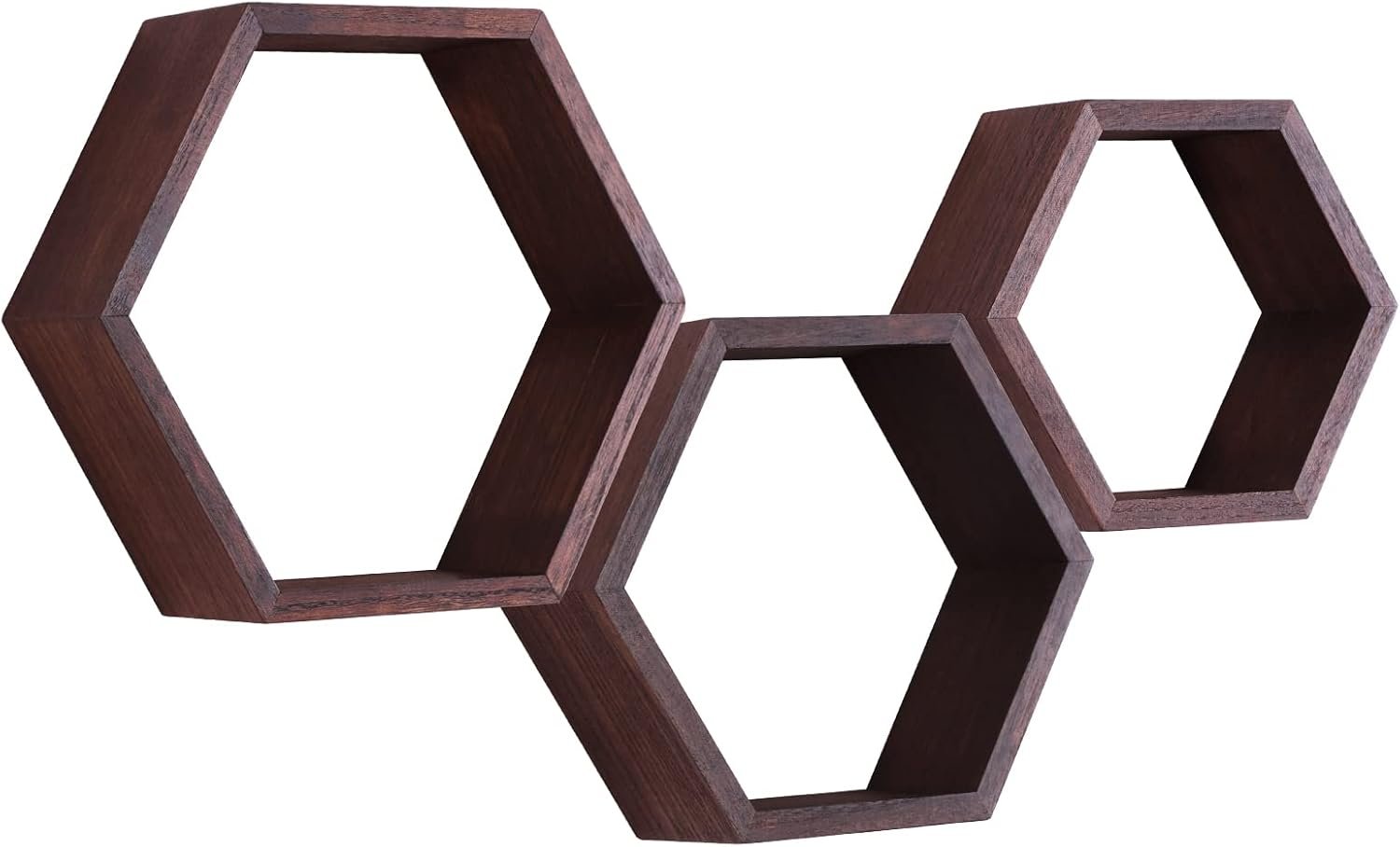 Hexagon Shelves,Floating Wall Shelf,Honeycomb Octagon Cube Shelves Wood
