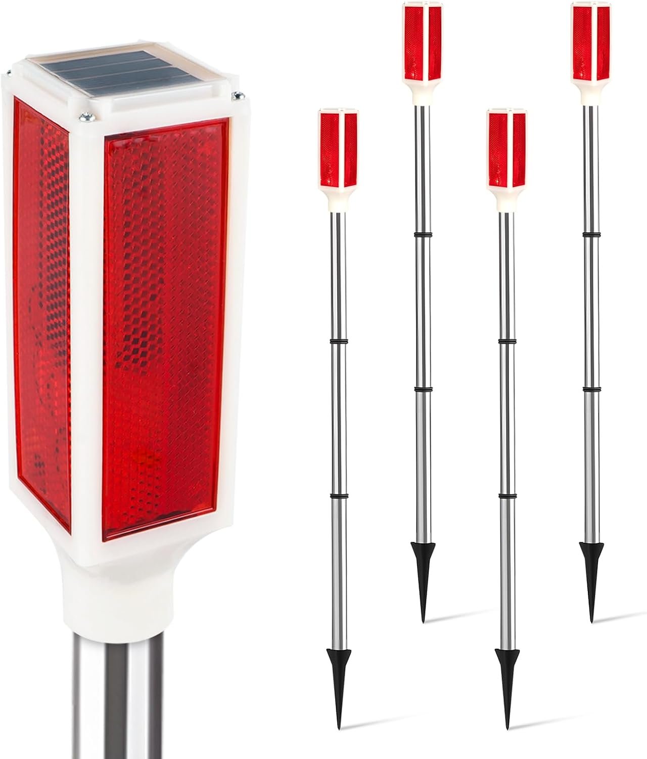 Solar Driveway Lights with Reflectors, 2 Modes Reflective Marker Lights