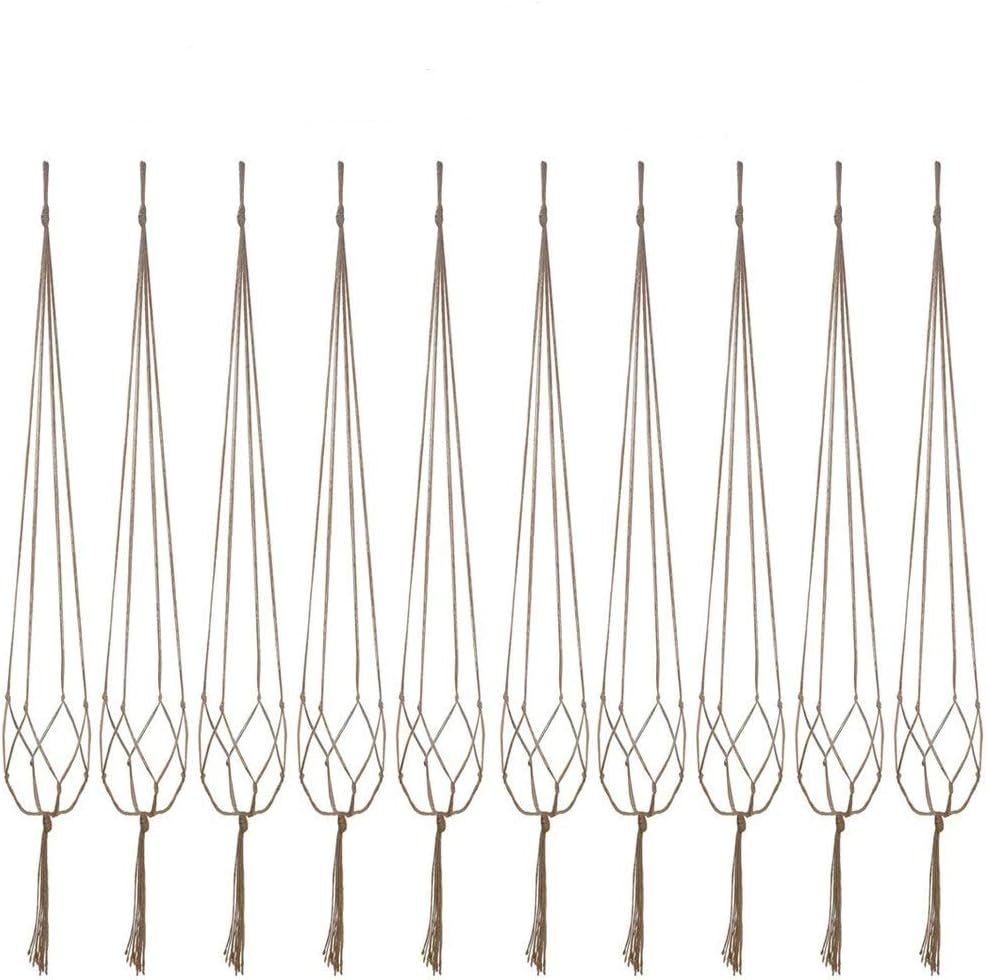 Plant Hanger, 10 Pieces 40” Macrame Plant Hangers, Hanging Planters for Indoor Plants Pots, Plant Holder Basket Jute Rope Holder for Indoor Outdoor Garden Home Decorations (Natural)