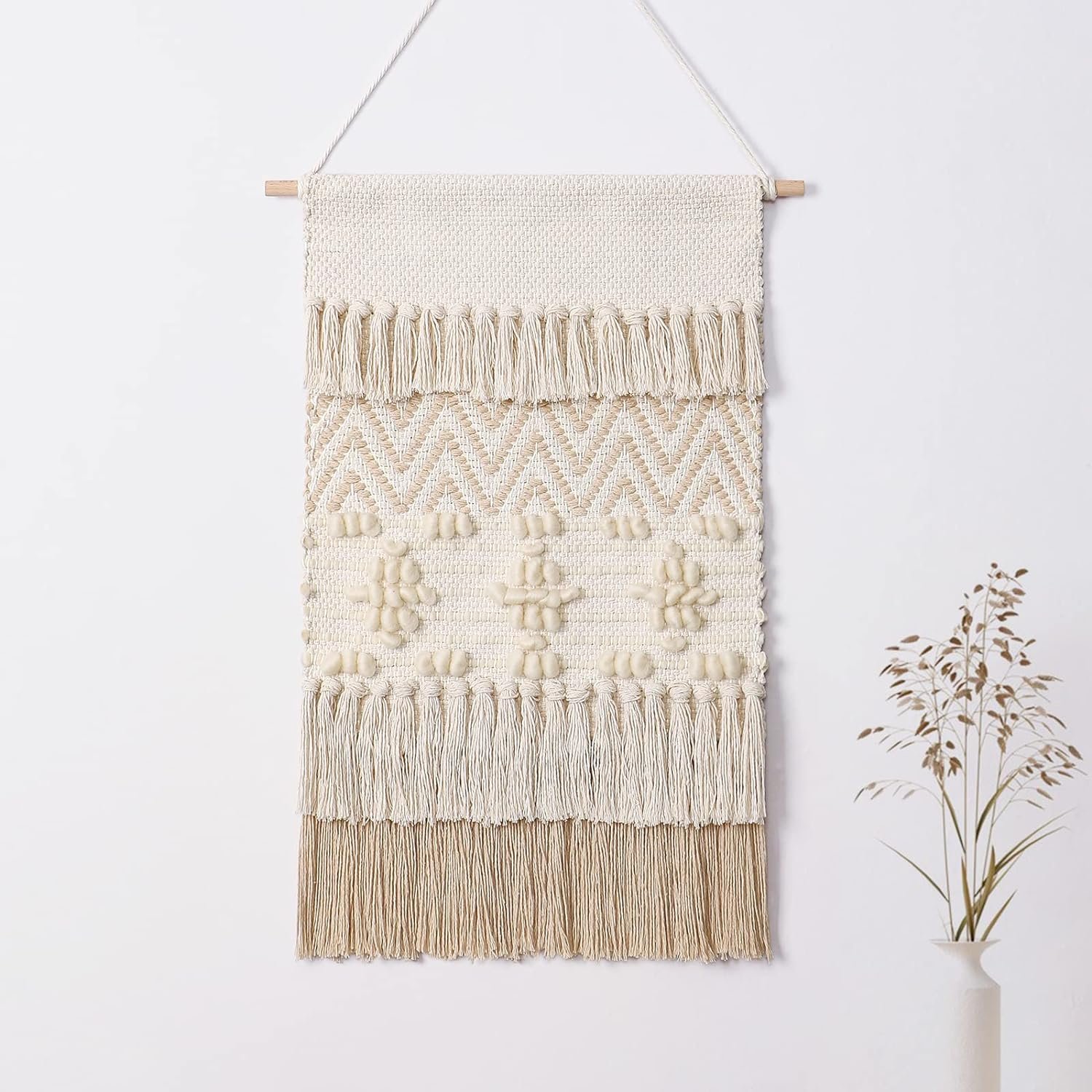 Dremisland Macrame Wall Hanging Macrame Wall Decor Bohemian Beige Tapestry