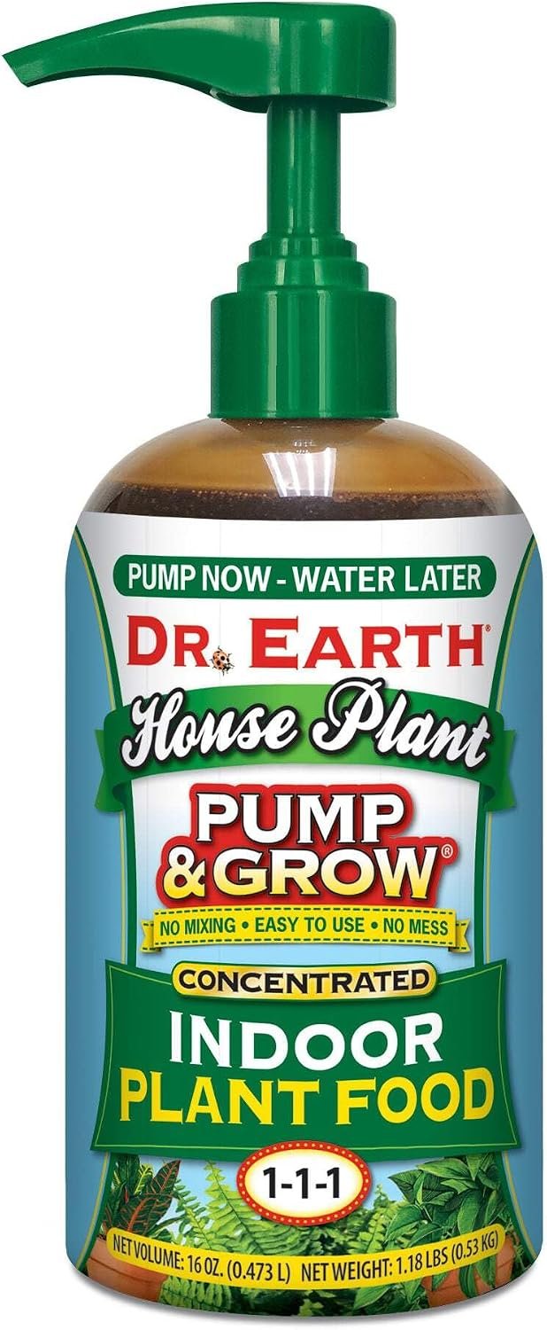 Dr. Earth Organic & Natural Pump & Grow House Liquid Plant Food 16 oz, Blue