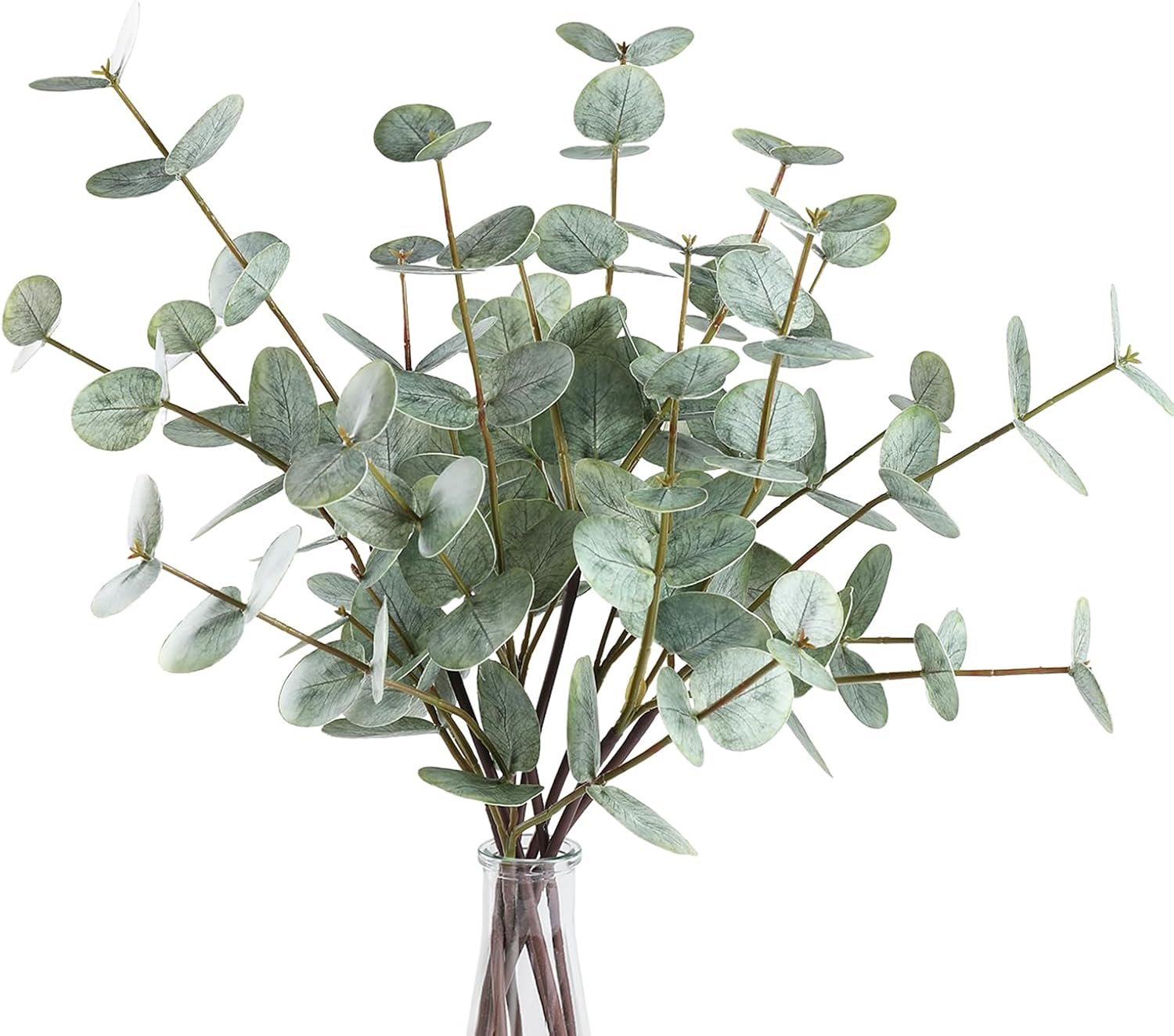 Coferset 6pcs Real Touch Artificial Eucalyptus Stems,Sage Green