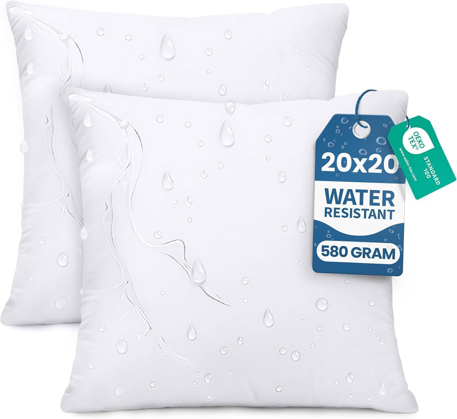 Utopia Bedding 20×20 Outdoor Pillows, Water Resistant Throw Pillows, 2-Pack