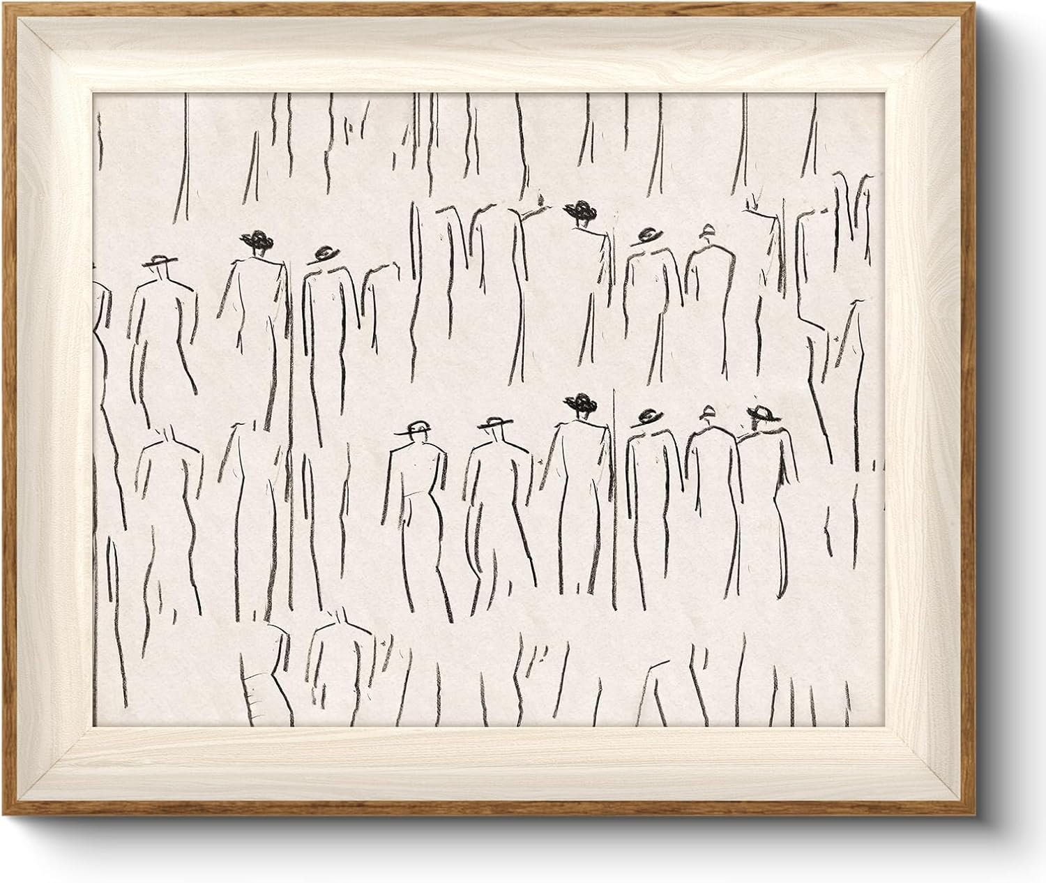VIYYIEA Framed Modern Minimalist Sketch Wall Art for Living Room, 12×10Inch