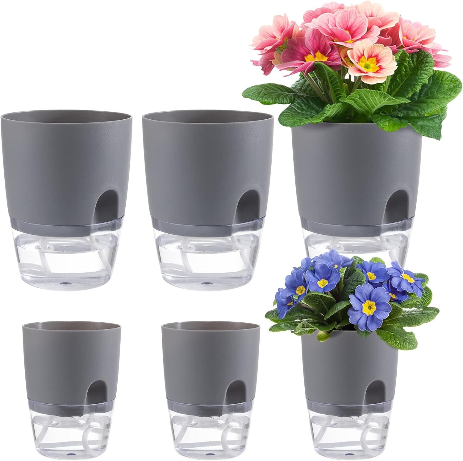 Aulock 6 pcs Self Watering Plant Pots for African Violet, 4.1/3.2 in