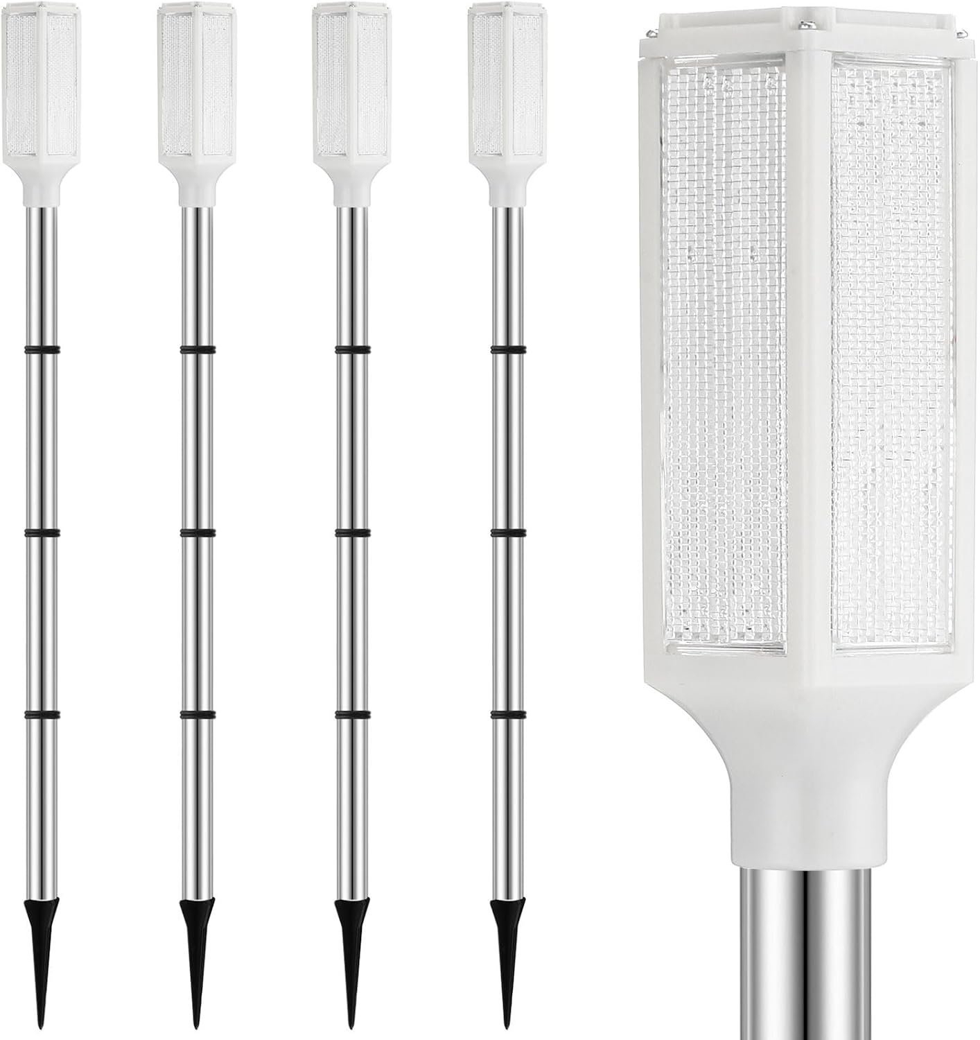 Macarrie 4 Pcs Driveway Marker Lights,37″ Driveway Reflectors, White