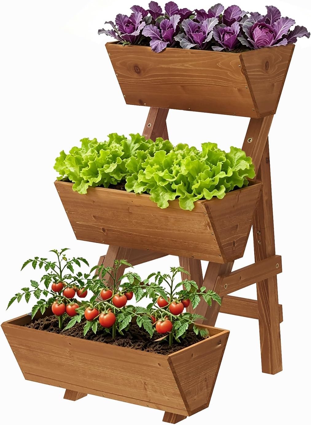 3 Tier Vertical Garden Planter Raised Garden Bed Tiered Planter Box Outdoor