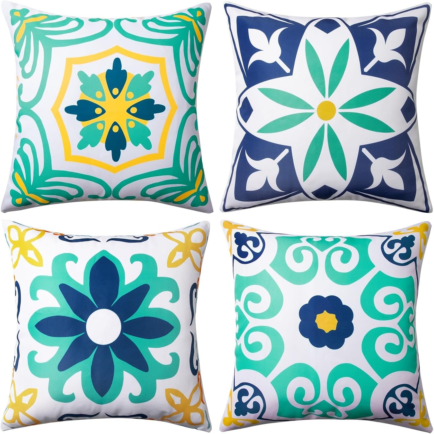 Waterproof Outdoor Pillow Covers, 4 Pack 18×18 Throw Pillow Covers