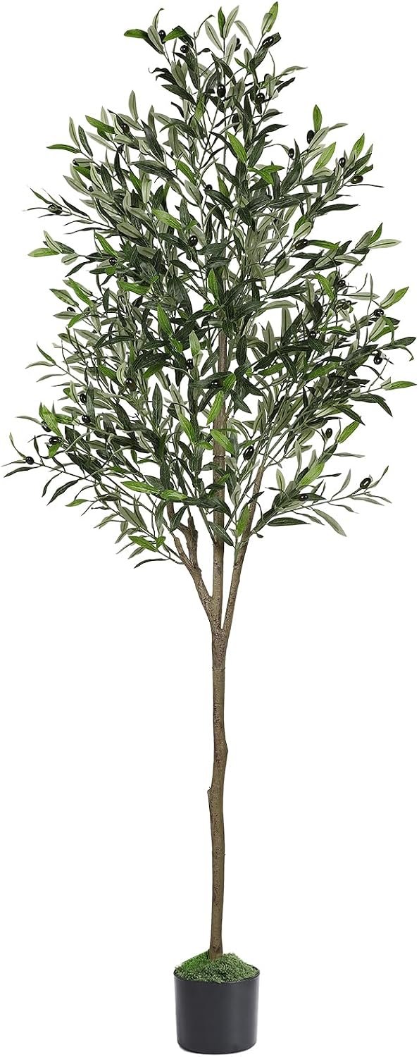 Alupssuc 6ft Faux Olive Tree with Lifelike Fruits and Realistic Leaves