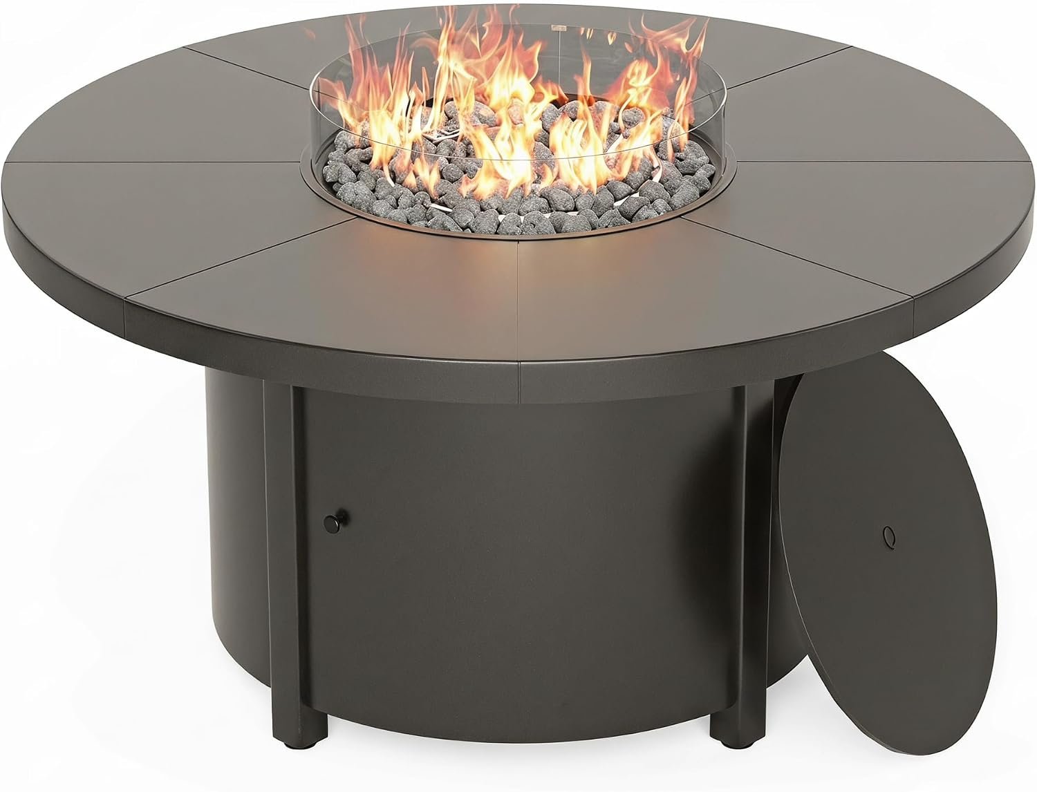 Kullavik 48″ Round Propane Fire Pit Table,55,000 BTU Fire Pit for Outdoor