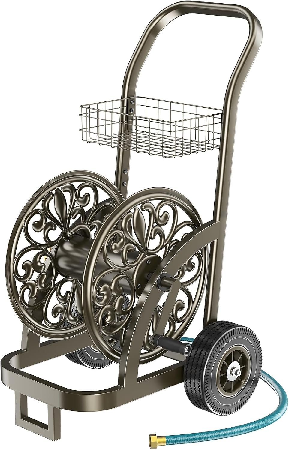 GOFORWILD Garden Hose Reel Cart, Holds 200Ft 5/8″ Hose, Easy Install