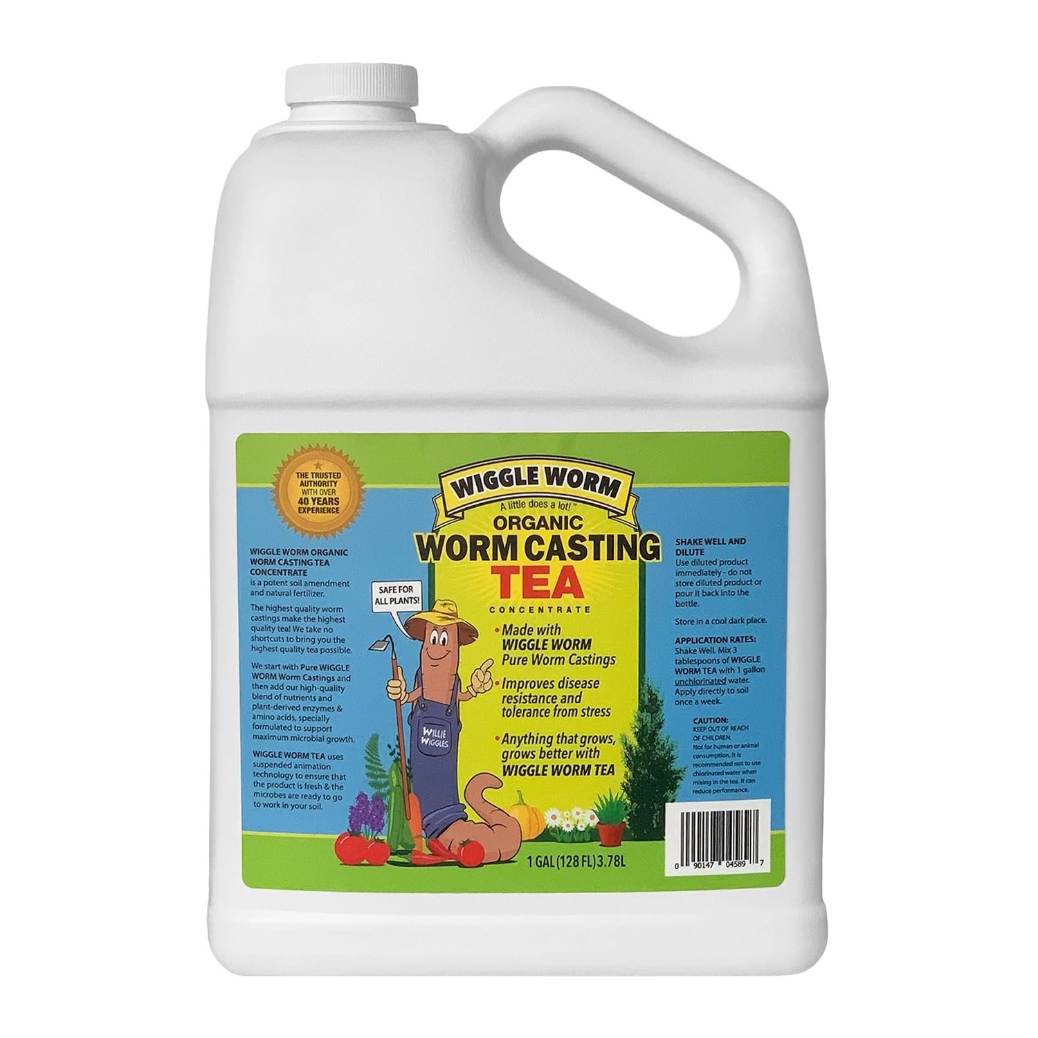 Wiggle Worm Pure Worm Castings Tea Liquid Fertilizer, 1 Gallon