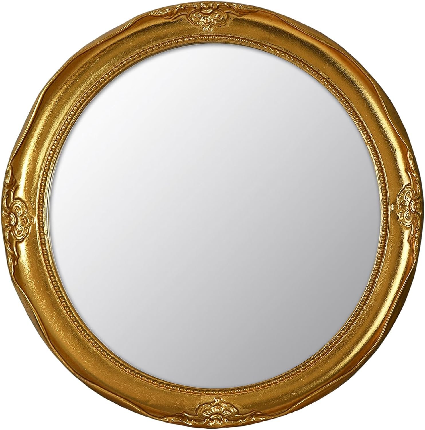 Funerom Vintage Decorative Hanging Mirror Round (Gold, 12.2 inch)