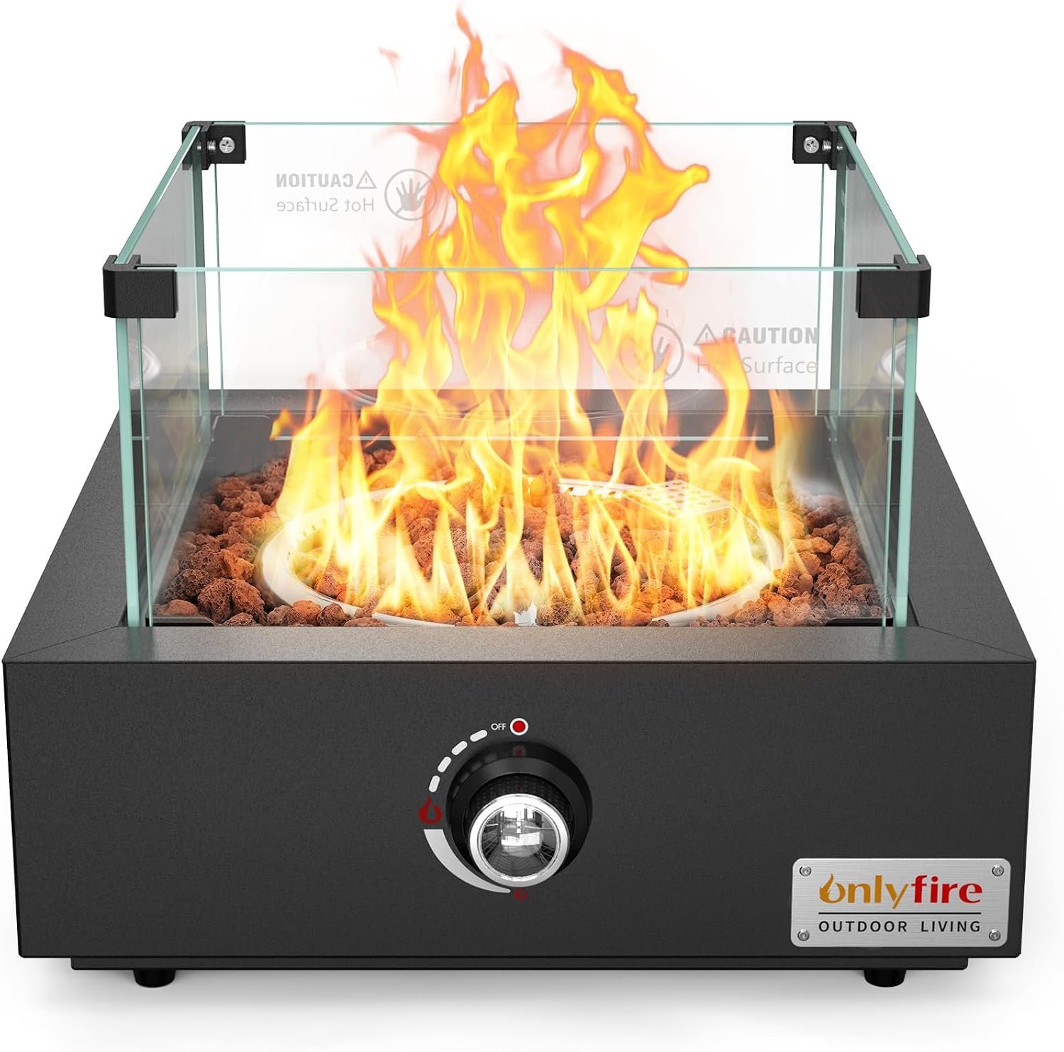 15.7″ Propane Gas Fire Pit Side-Mounted, Portable Tabletop Fireplace, FP040