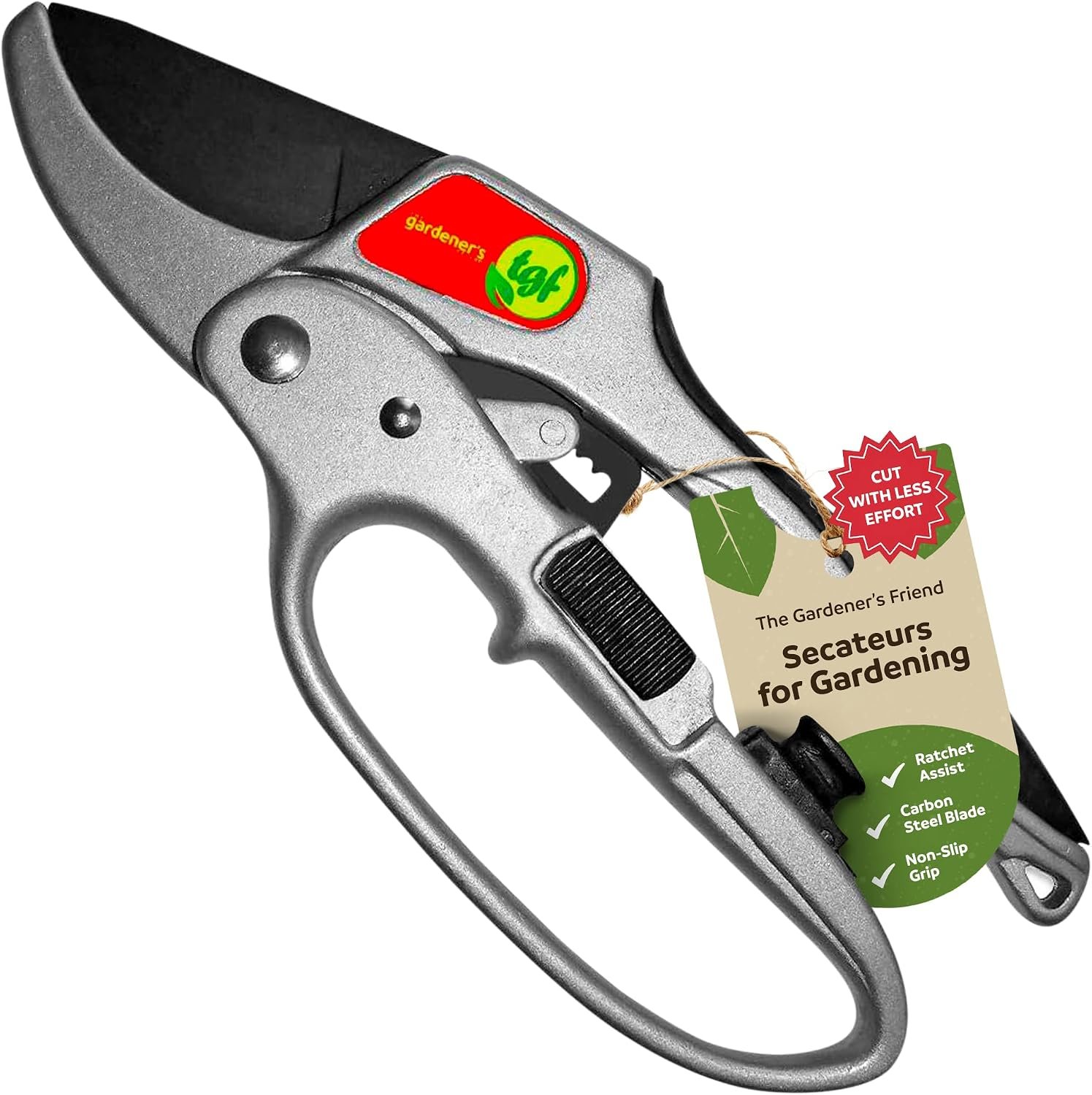 The Gardener’s Friend Heavy Duty Ratchet Pruning Shears, Anvil