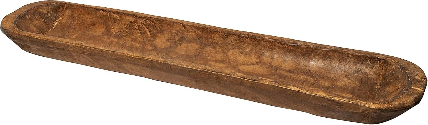 Decorative Wooden Dough Bowl Decor Approx 30 Inch, Hand Carved Spanish Oak