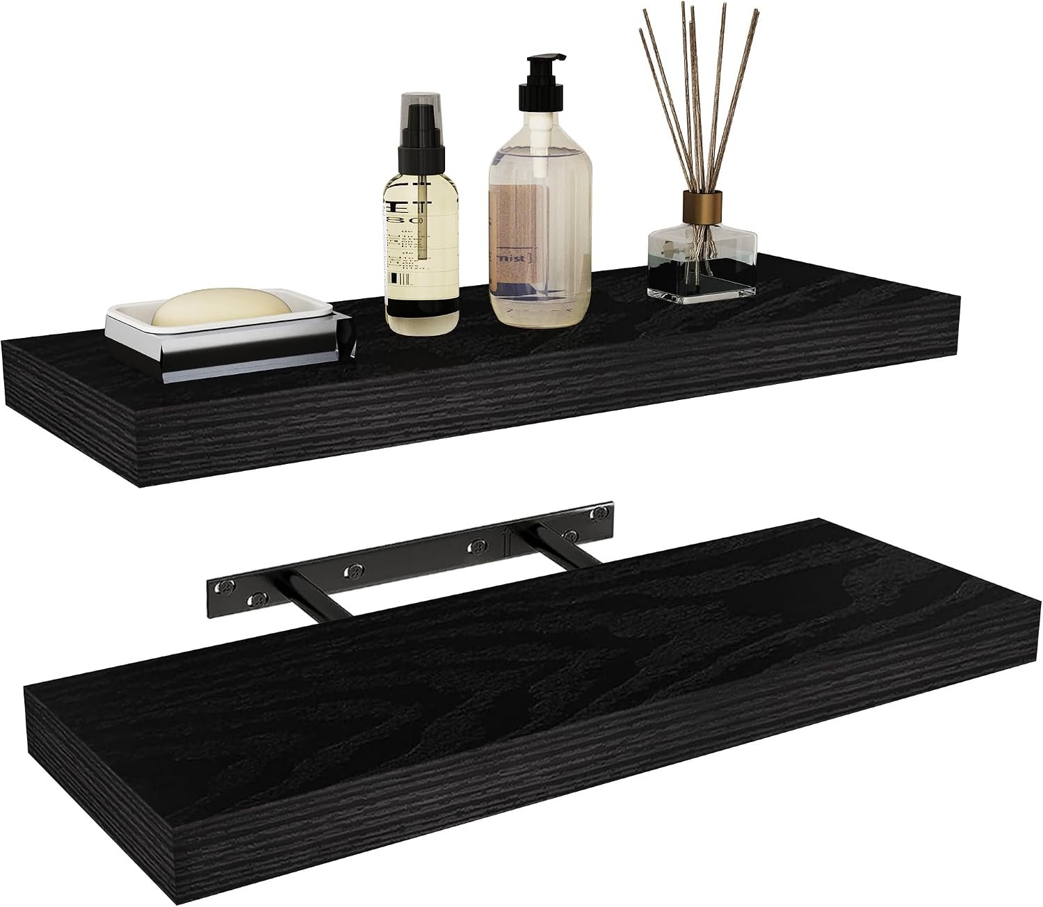 Vervida® Extra Deep Floating Wall Shelves 24in Set of 2 Heavy Duty Hidden