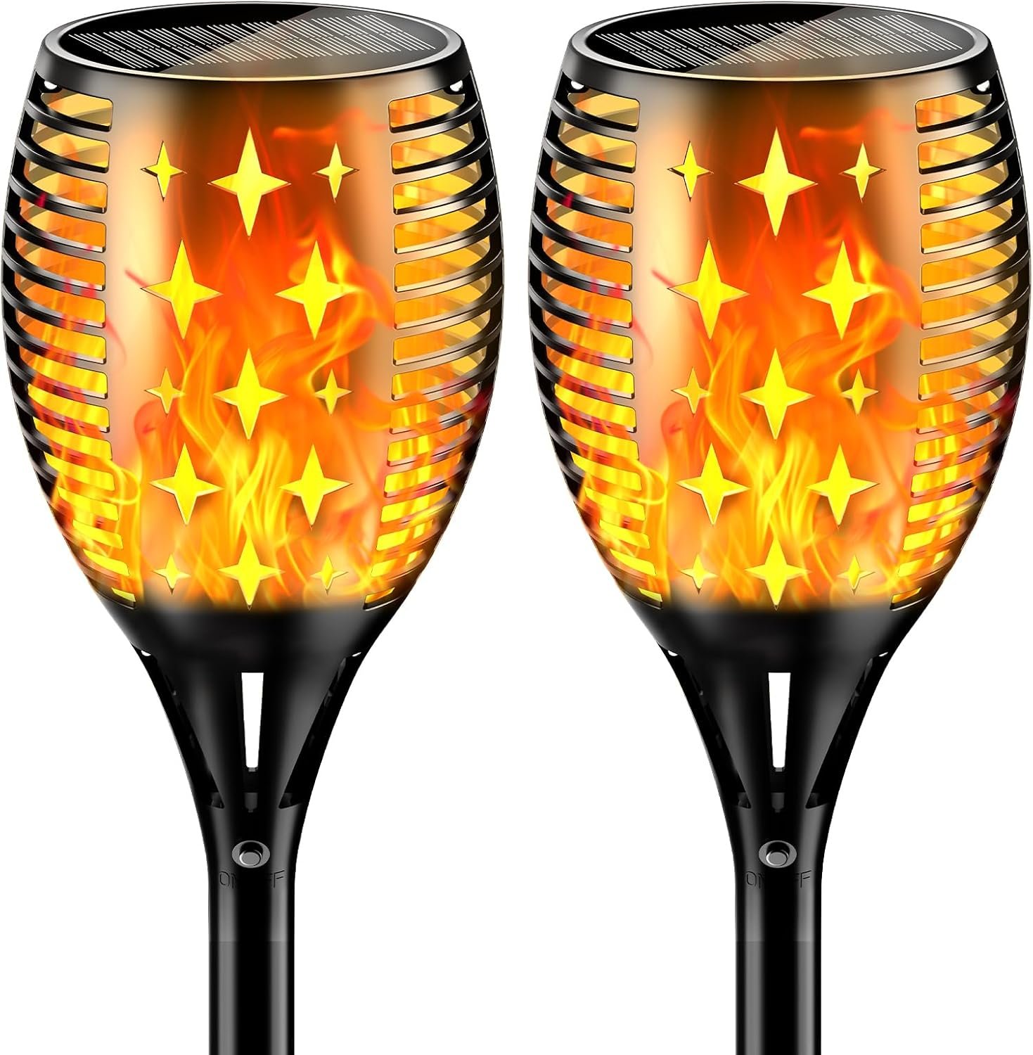 YoungPower 43” Large Solar Torch Lights Flickering Flames Torches, Waterproof Outdoor Flame Decoration Lighting for Yard Driveway, 2 Pack