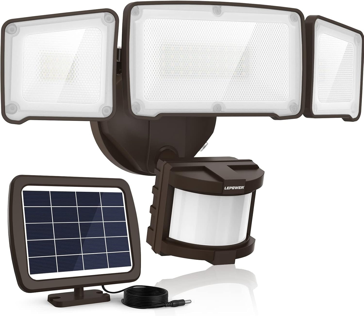 LEPOWER Solar LED Security Lights, PIR Motion Sensor Outdoor, 1600LM, Yard