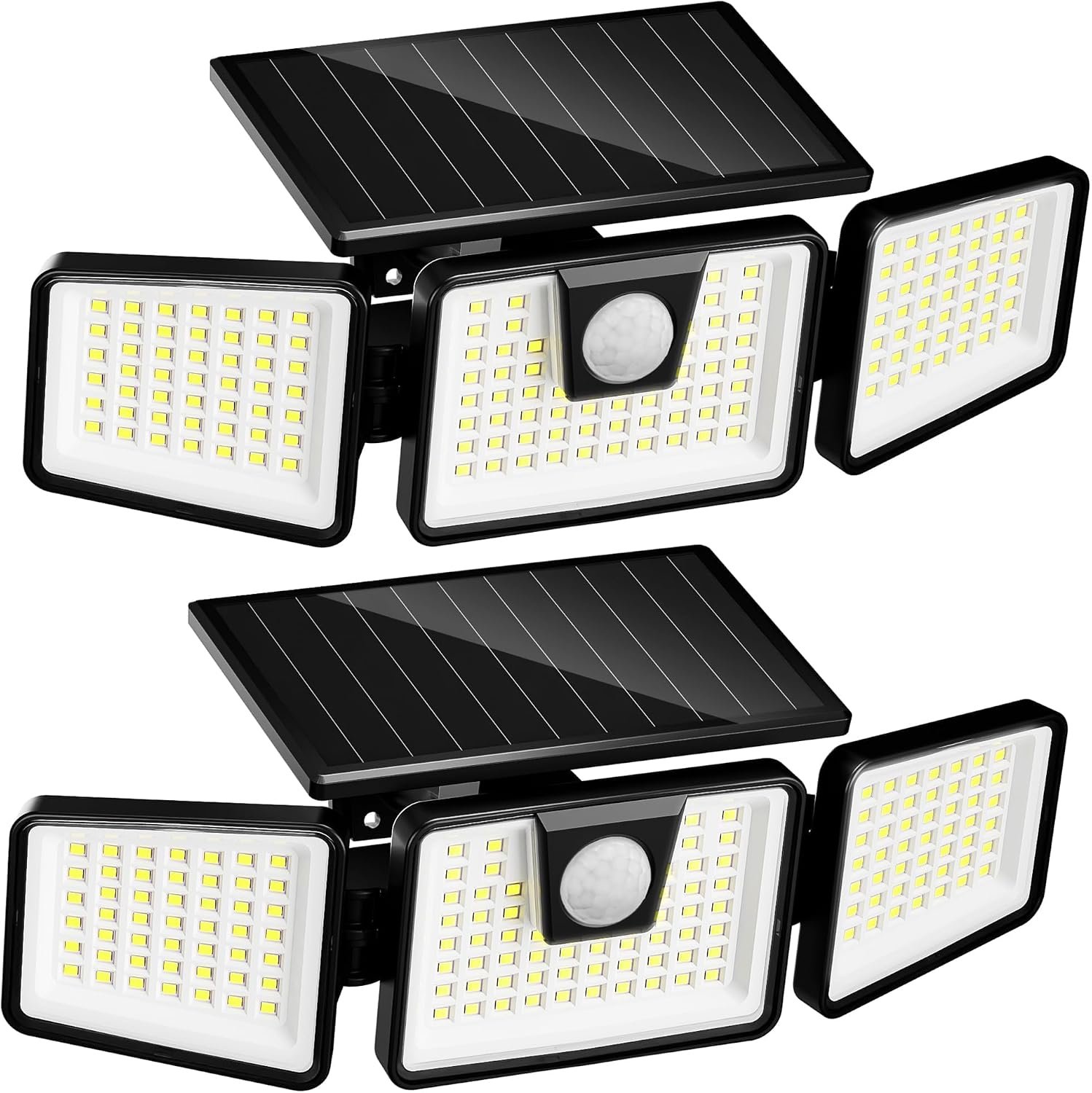INCX Solar Lights Outdoor, 3000LM Motion Sensor Outdoor Lights, 2PCS, Black