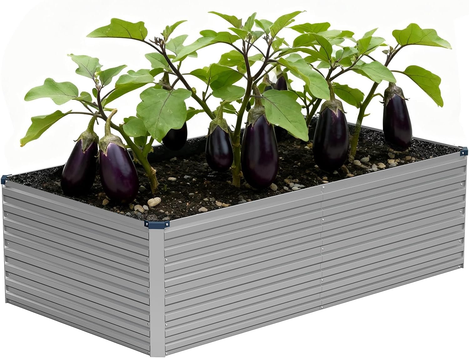 Vengarus 6x3x2ft Galvanized Raised Garden Bed,Metal Raised Beds Kit Silver