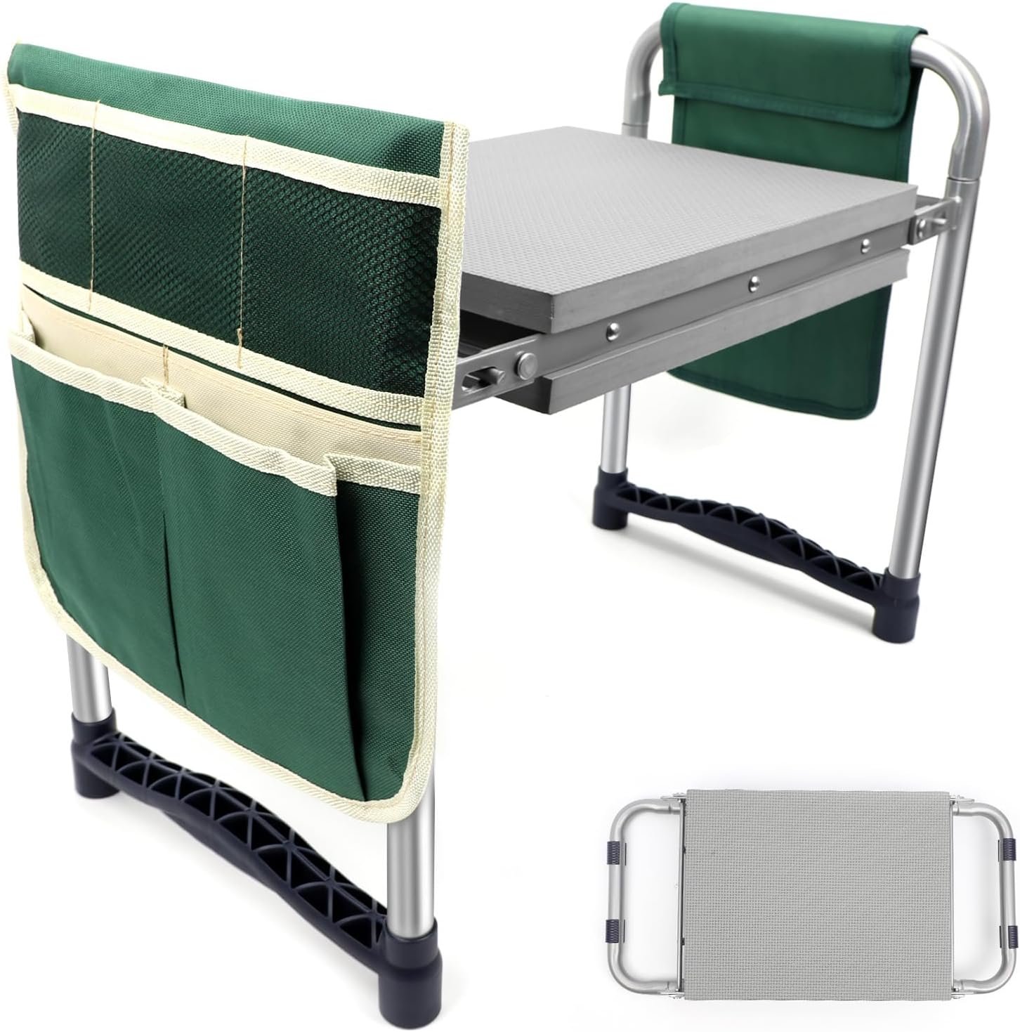 Garden Kneeler and Seat with 11.5″ Wide Pad, Foldable Garden Stool with 2 Tool Bags, Heavy Duty Garden Kneeler for Gardening, Women, Horticulturist