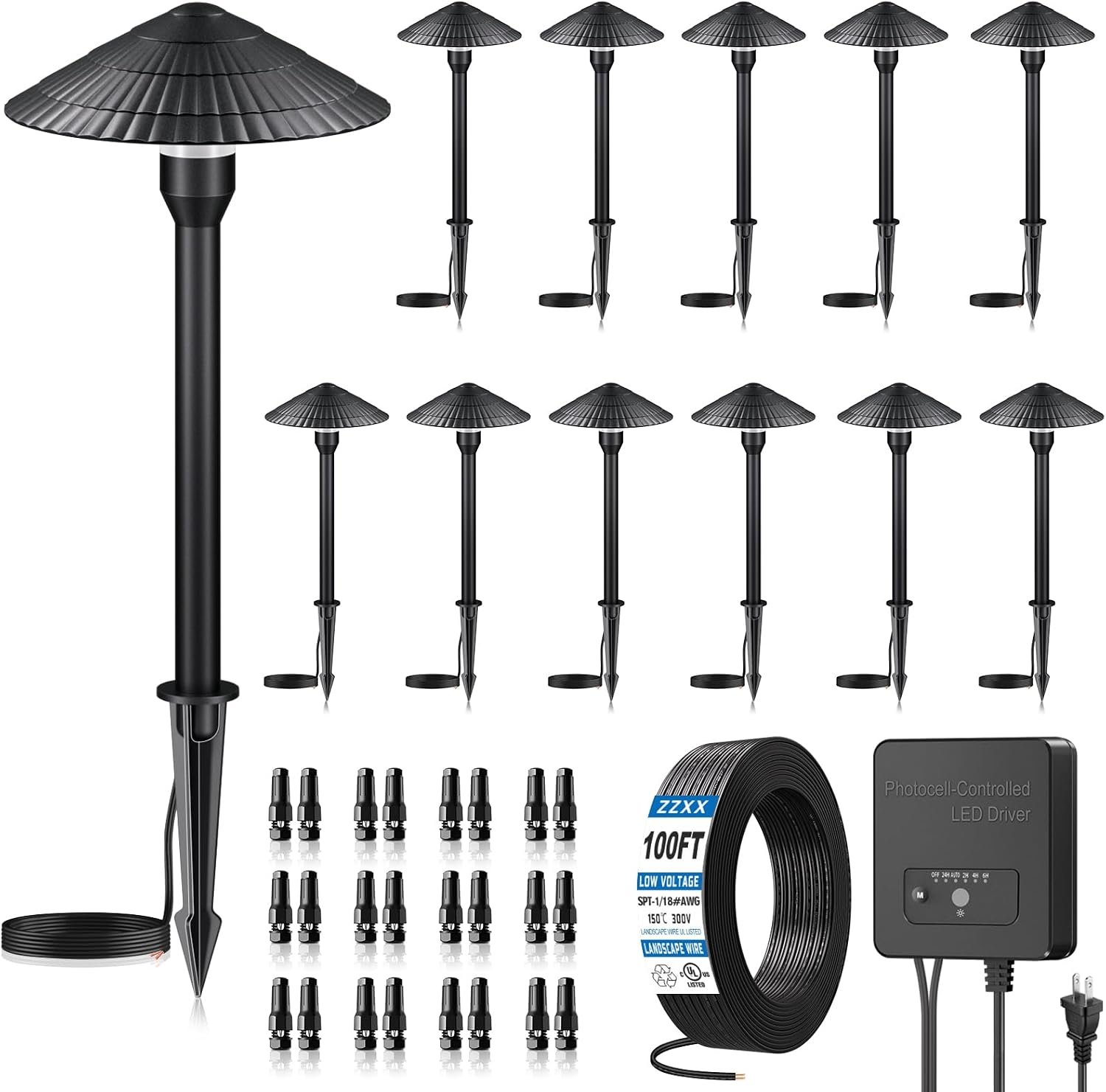 ZZXX All-in-One Low Voltage Landscape Lighting Kit, 5W Outdoor Lights 2700K