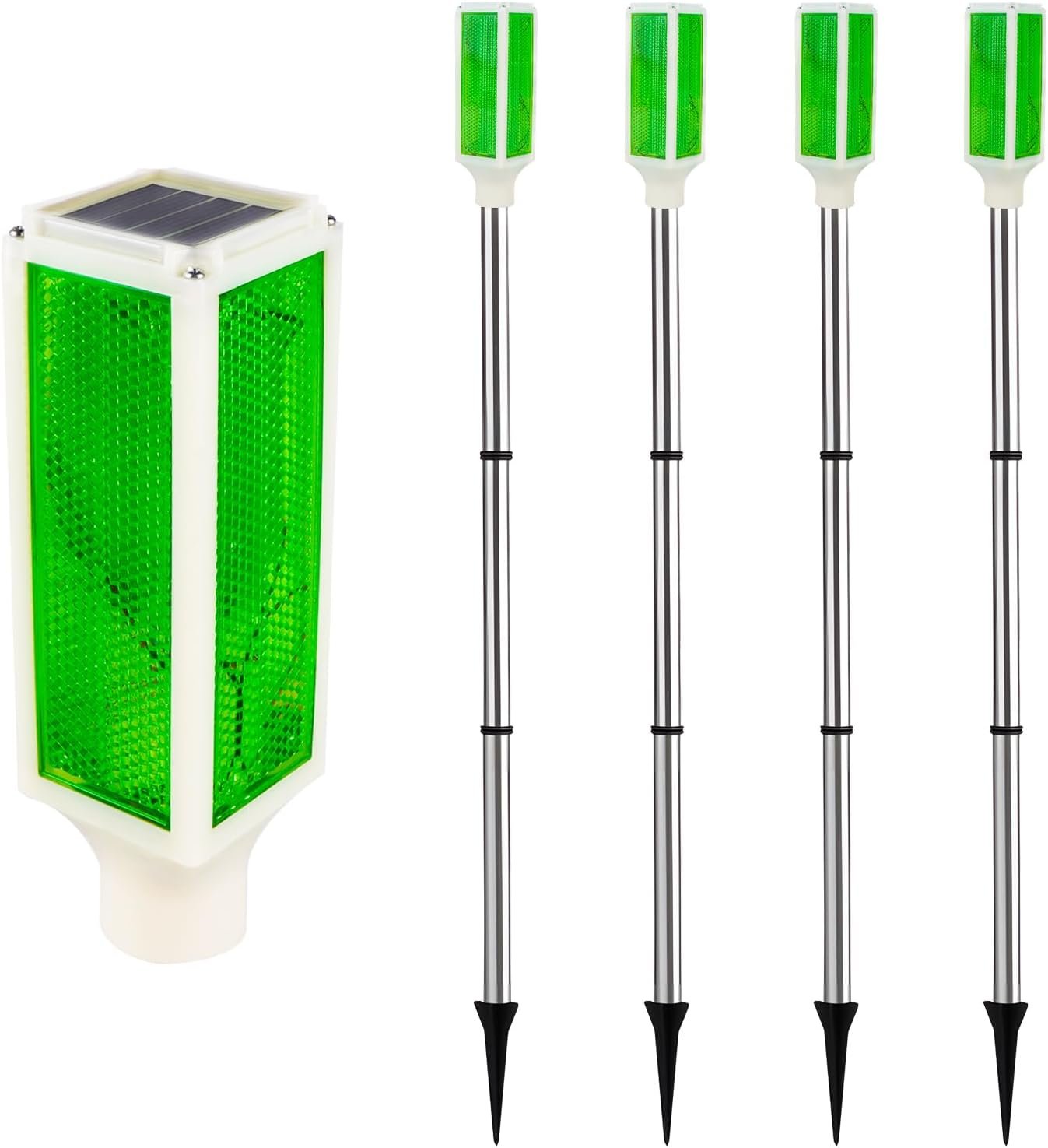 Solar Driveway Reflectors, 2 Modes Reflective Marker Lights, Green