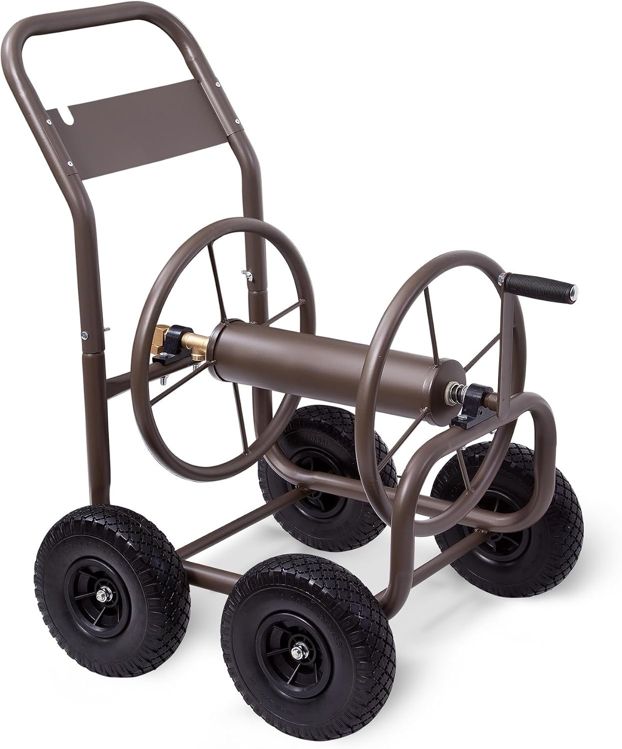 Liberty Garden Model 840, 250′ Four Wheel Industrial Hose Cart with Solid Tires, Bronze
