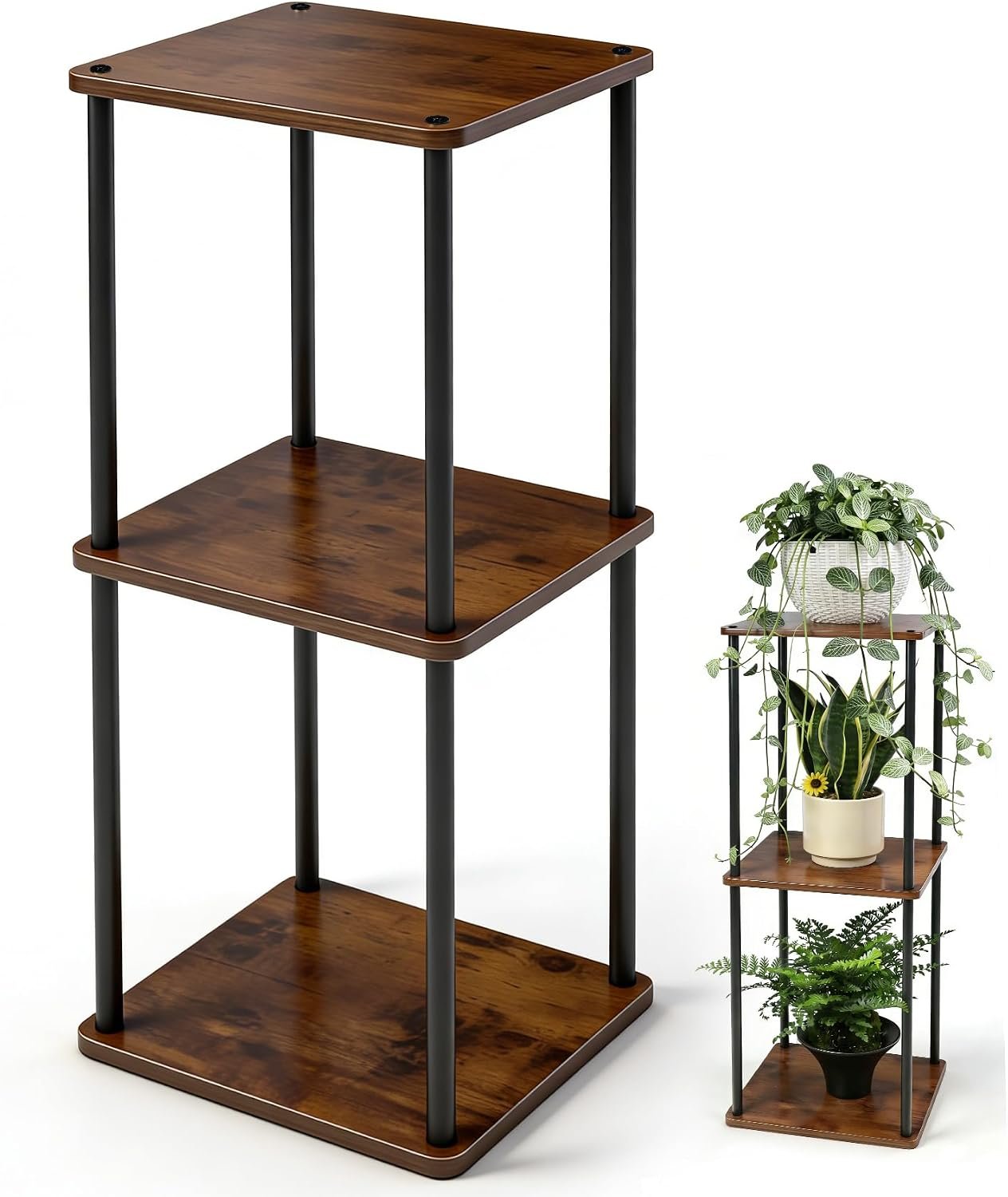 Vigordream Plant Stand Indoor Tier Metal Wood Plant Shelf for Muti Pots