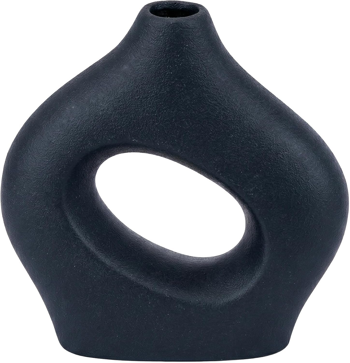 Modern Nordic Minimalist Ceramic Hollow Circle Donut Vase Home Decor