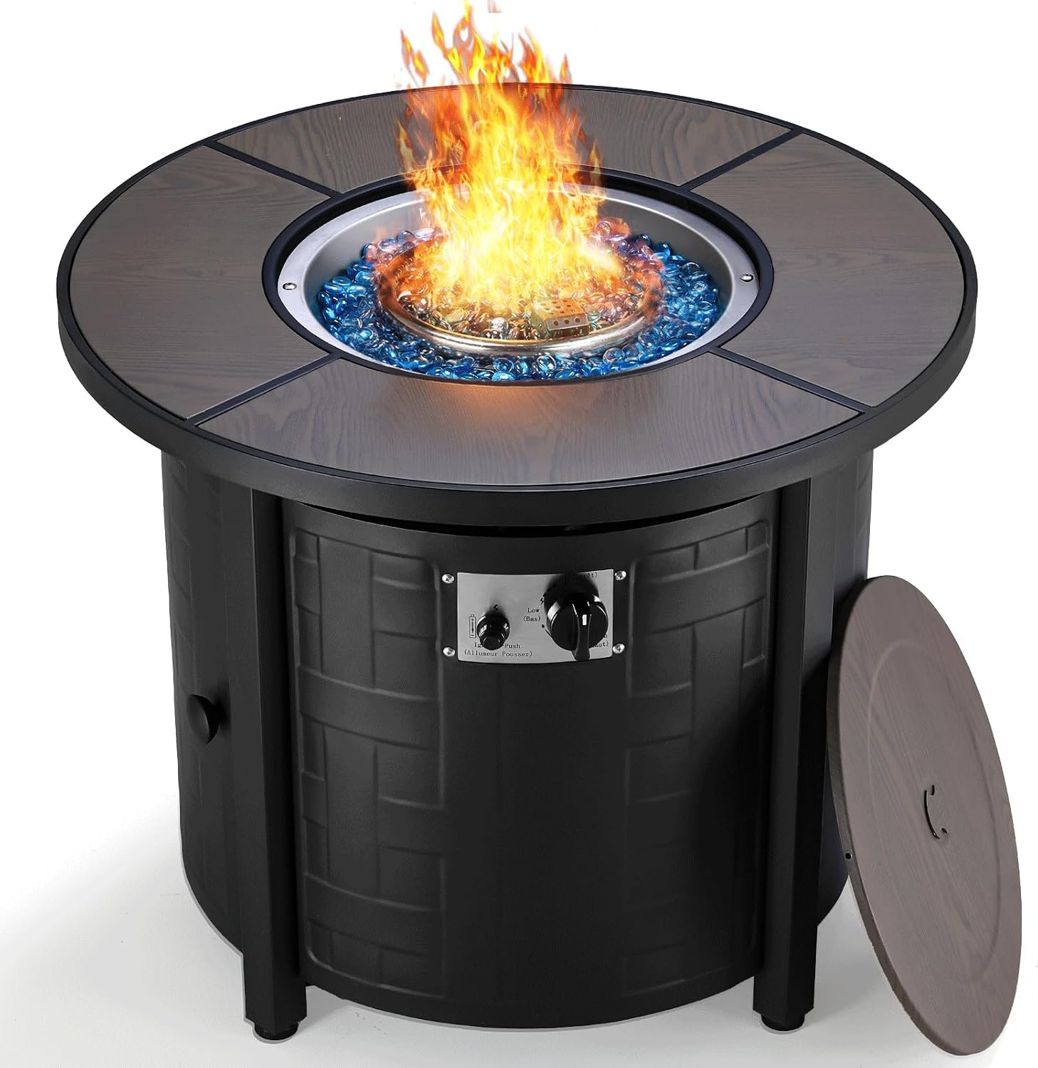 TLGREEN 30-Inch Round Propane Fire Pit Table, 50,000 BTU