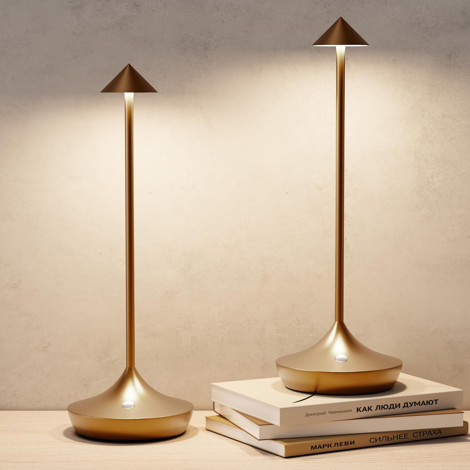 Cordless Rechargeable Table Lamp, Long-Lasting 60-Hr Battery, Dimmable LED