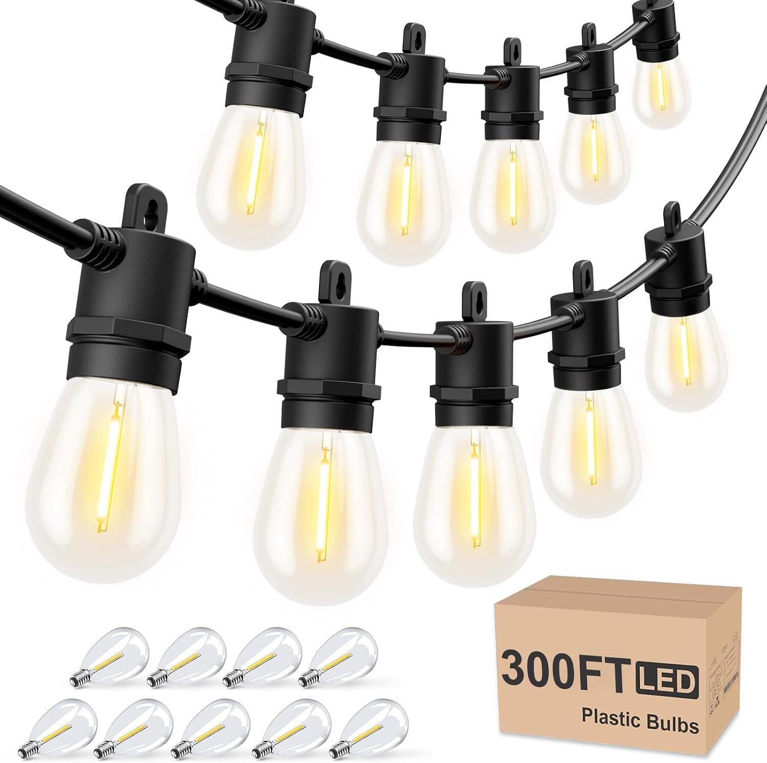Svater 300 FT Outdoor String Lights, Patio Lights for Outside Waterproof