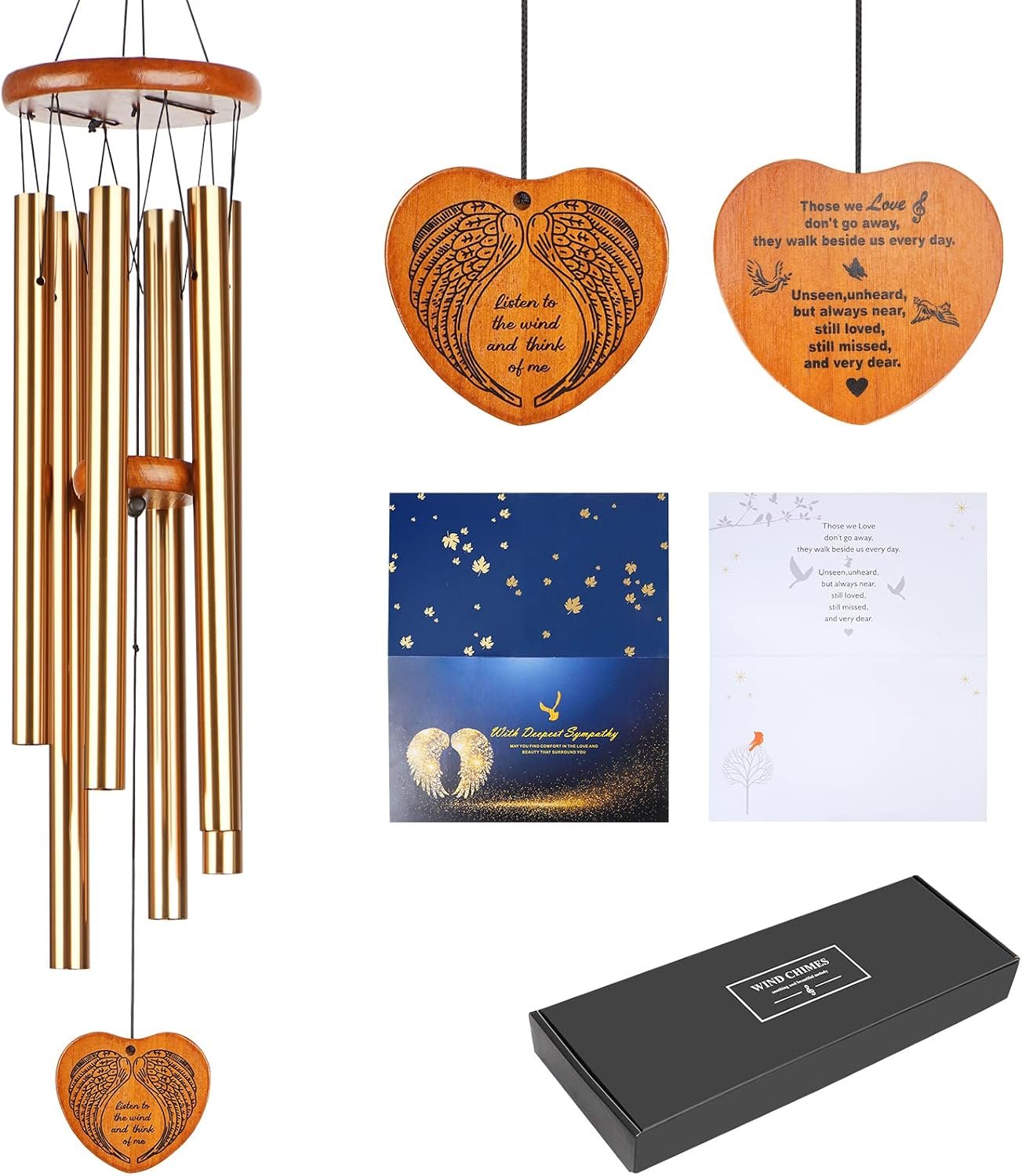 Wind Chimes for Outside,30″ Large Deep Tone Sympathy Chimes, Memorial Loss of Loved One Mother Father, Meaningful Bereavement/Memorial/Sympathy Gift in Memory a one