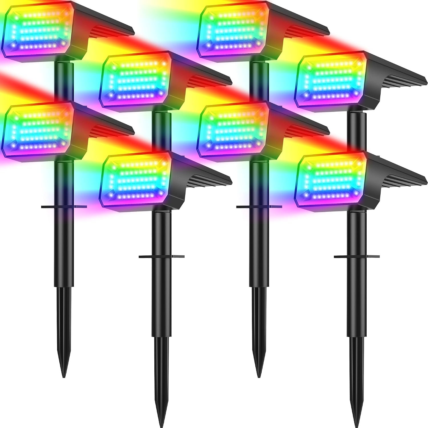 Solar Color Changing Spot Lights Outdoor, Landscape Lights 8 Pack
