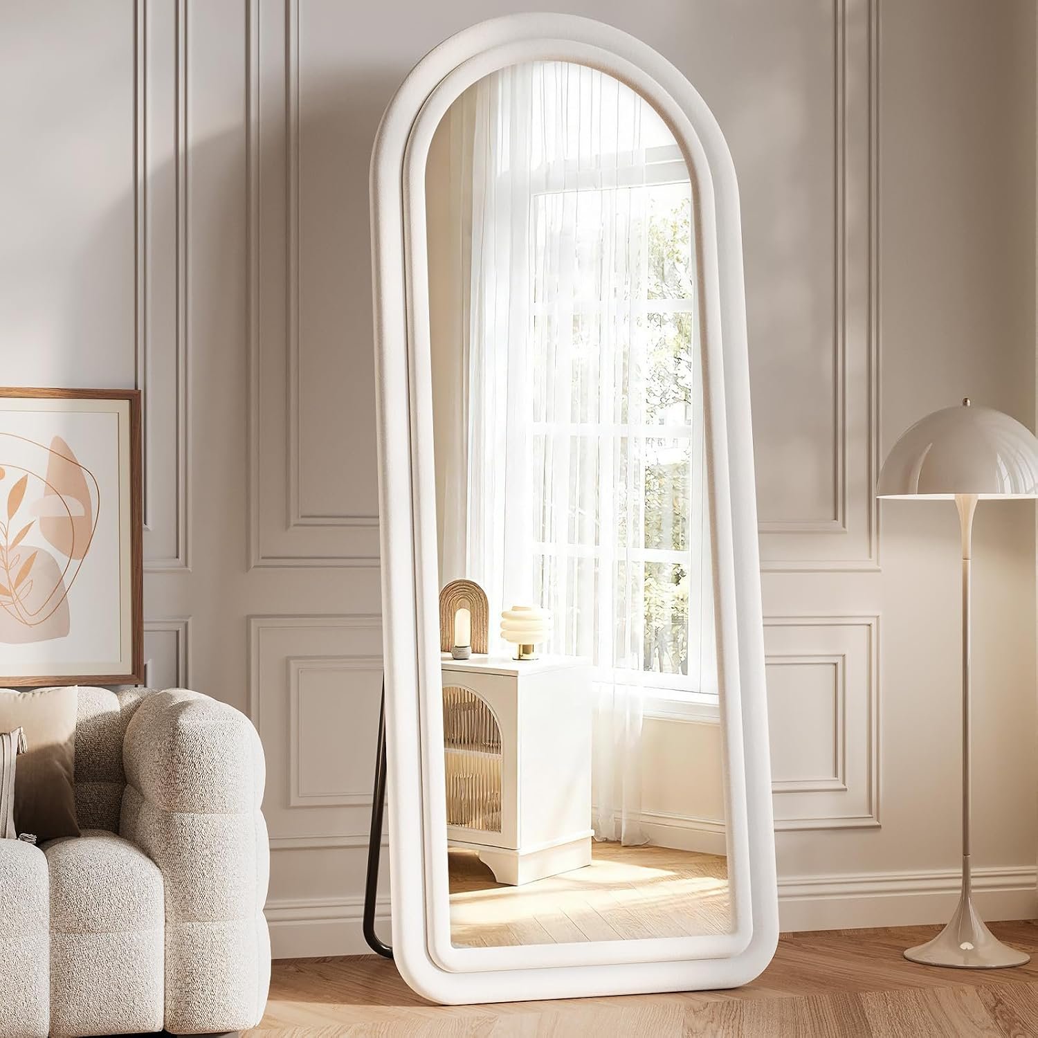 Arched Full Length Mirror 63″x24″, Flannel Floor Mirror