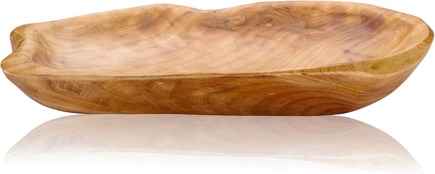 Jovivi Natural Fir Root Wood Dish Bowl, Handmade Wood Serving Platter Tray Plate,Wooden Plates for Sandwich Bread Fruit Salad Snack Dough Candy Serving Appetizer Display (11.4″x7.5″)