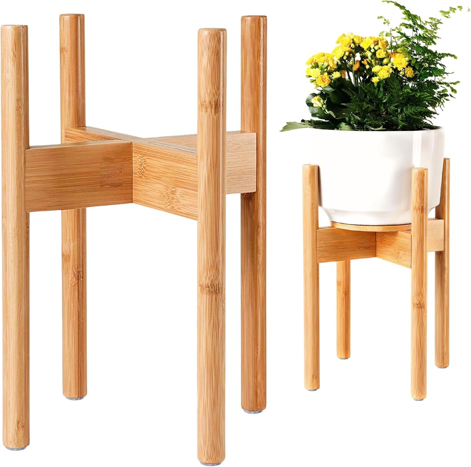 ZPirates Plant Stand for Indoor – Adjustable, Bamboo