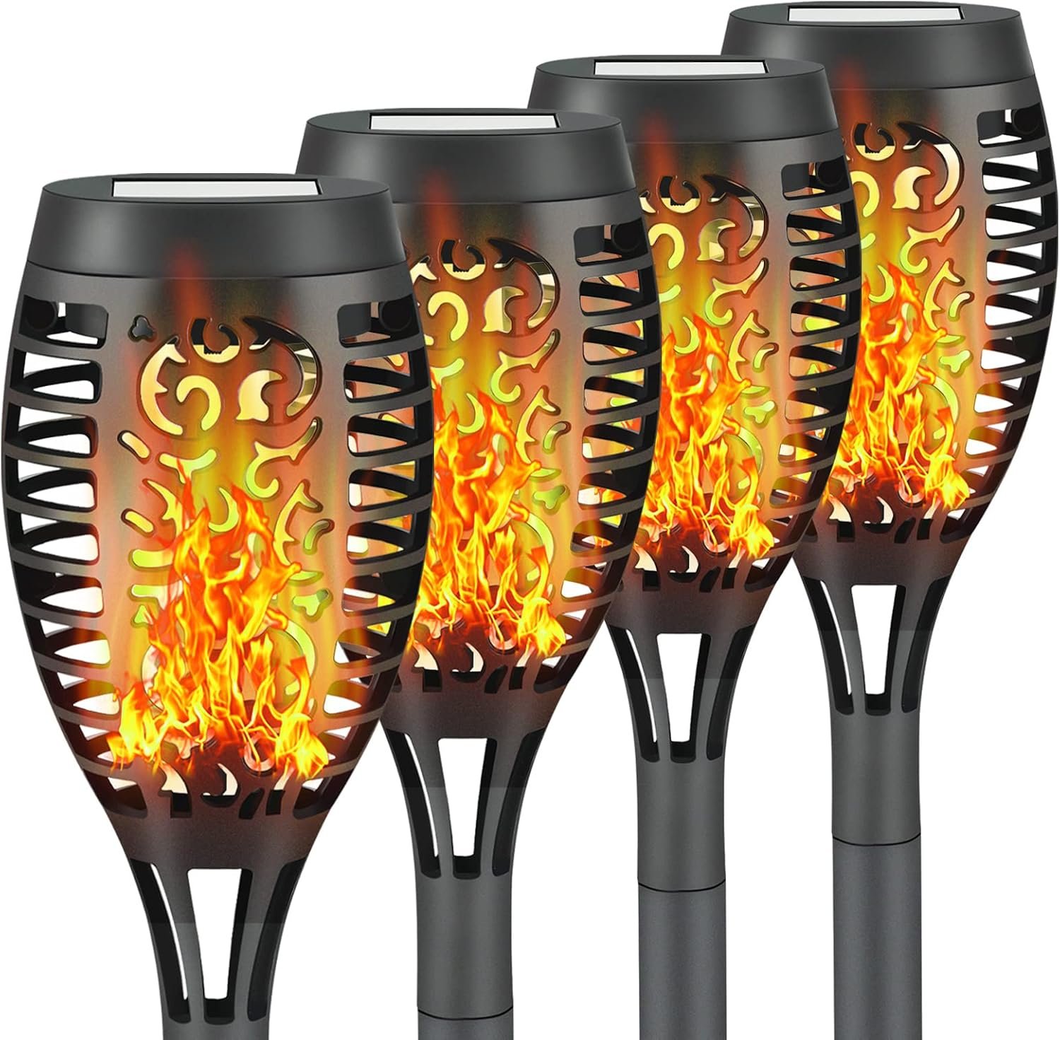 Solar Torch Light with Flickering Flame, Outdoor Solar Torches Stake Lights