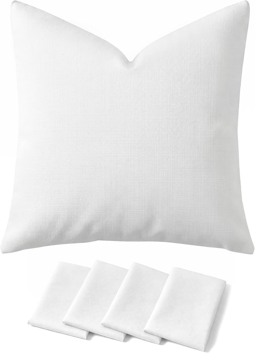 Deconovo Faux Linen Throw Pillow Covers for Sofa and Couch, Hidden Zipper