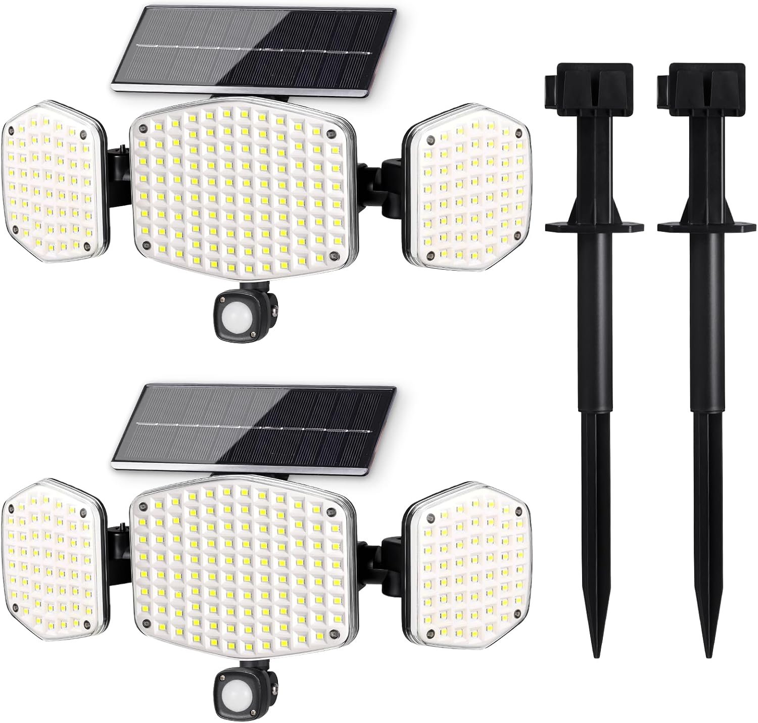 Solar Motion Sensor Outdoor Lights with Stakes, 2 Pack