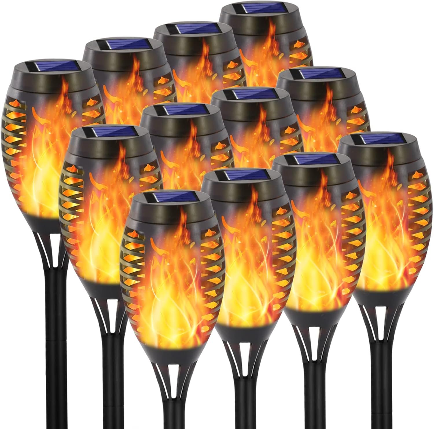 EOYIZW 12 Pack Solar Torch Light, Solar Lights Outdoor
