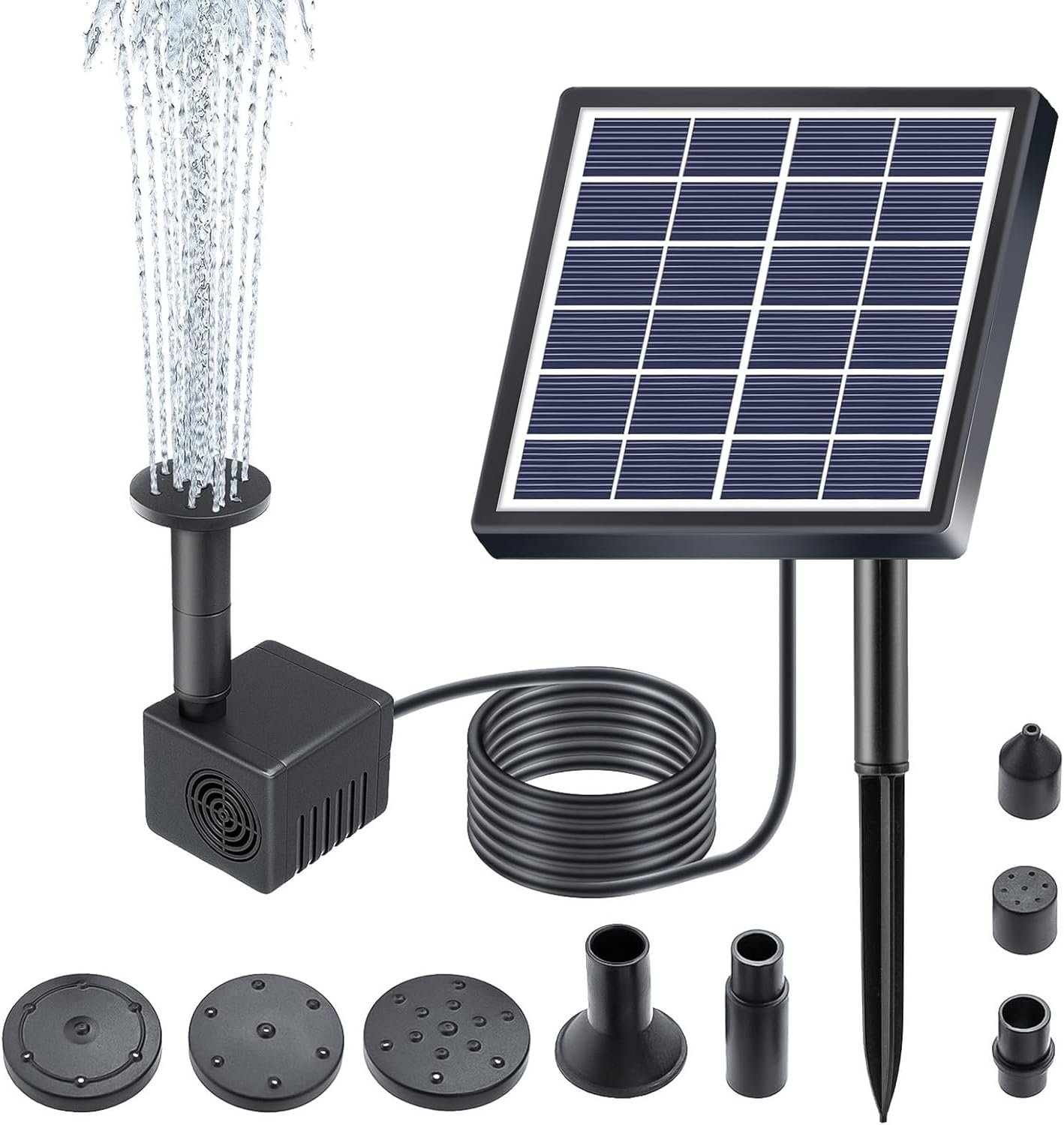 Lewisia Solar Bird Bath Fountain Pump USB Charging + Solar Powered Water Pump for Birdbath Small Pond Garden Decoration