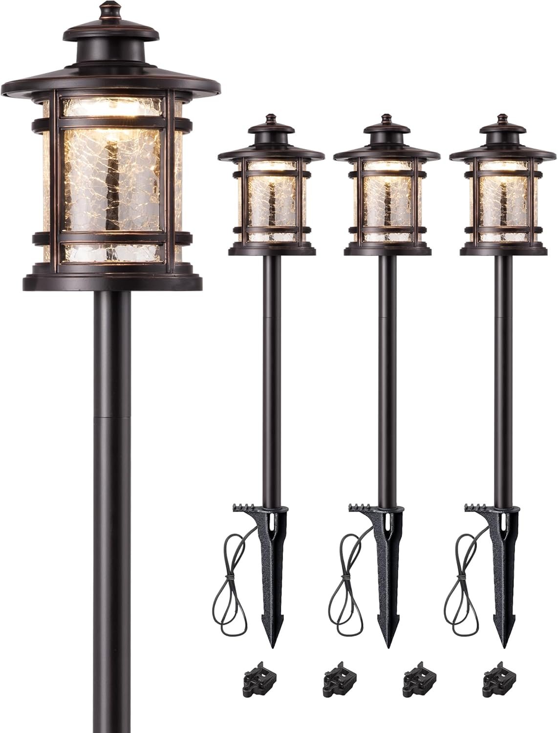 EDISHINE Low Voltage Pathway Lights Waterproof Landscape Path Lights 4 Pack