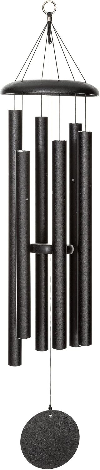 Corinthian Bells 44 Inch Black Large Deep Tone Wind Chimes for Outside, Modern Metal Wind Chime, Made in USA